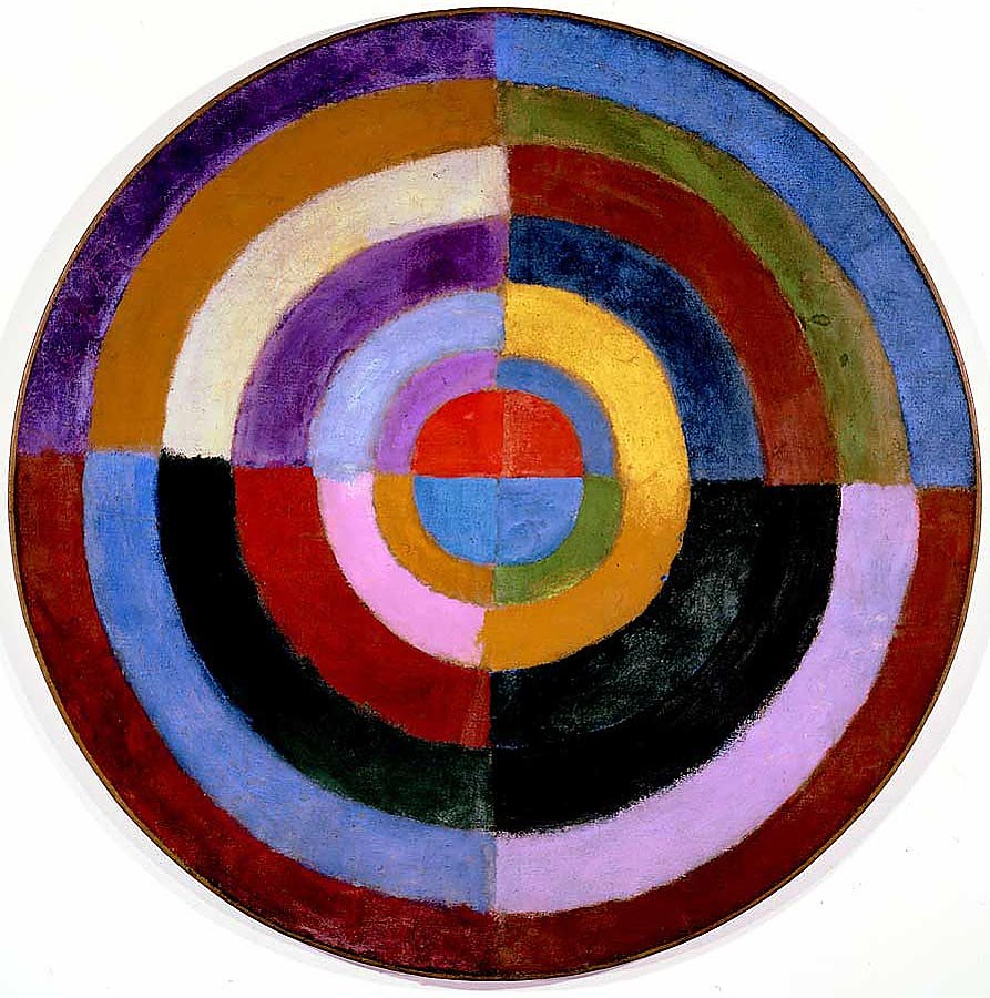 Disque simultané de Robert Delaunay : des cercles divisés en couleurs vives